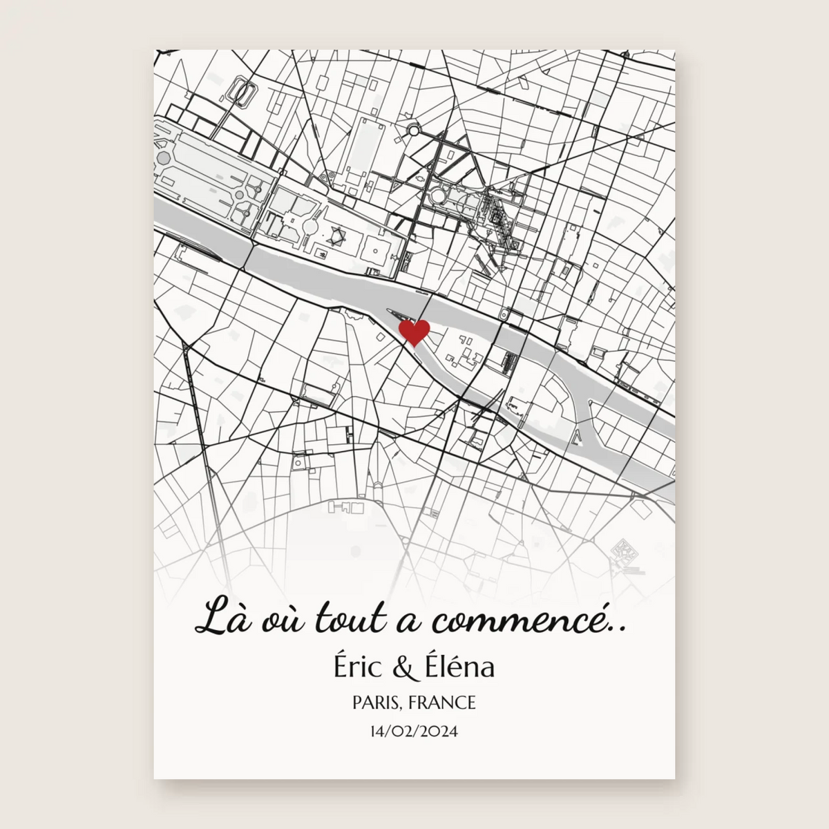 Affiche lieu de rencontre style Noir et blanc