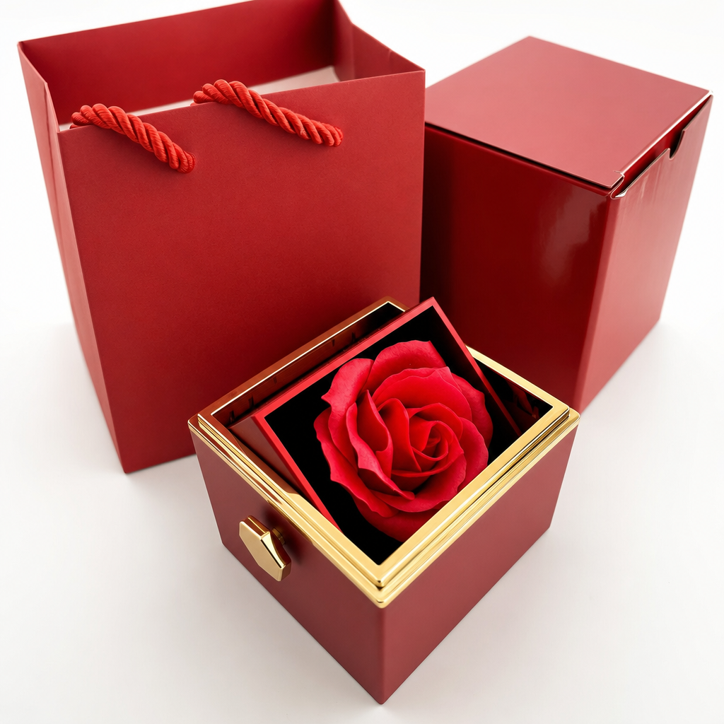 Coffret Rose Éternelle - Avec Bague Initiale & Rose